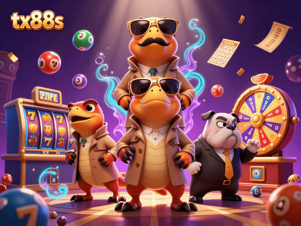 Join the fun at tx88s as three clever raptors attempt to sneak into a VIP casino, showcasing vibrant gambling elements.