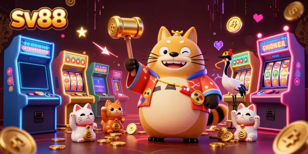 Experience thrilling wins at sv88 with vibrant casino characters celebrating together.