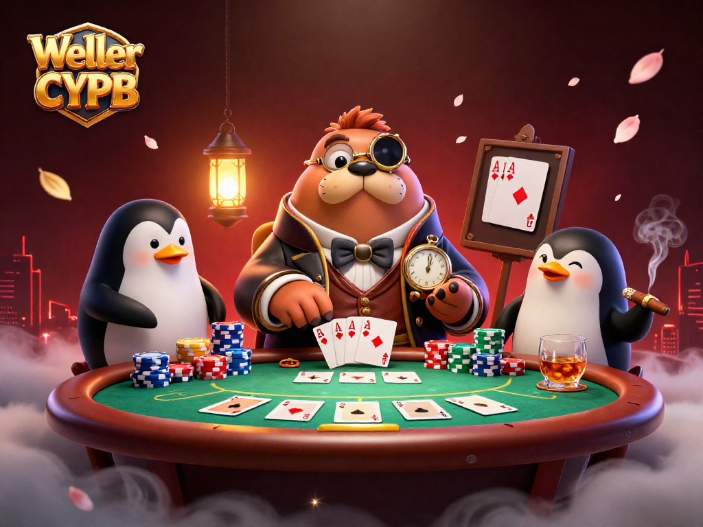 Weller CYPB showcases a dynamic poker scene featuring playful characters at a vibrant underwater table.