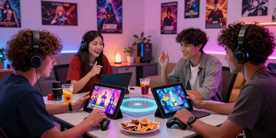 Exciting scene of players enjoying an ero game with vibrant characters and a cozy gaming environment.
